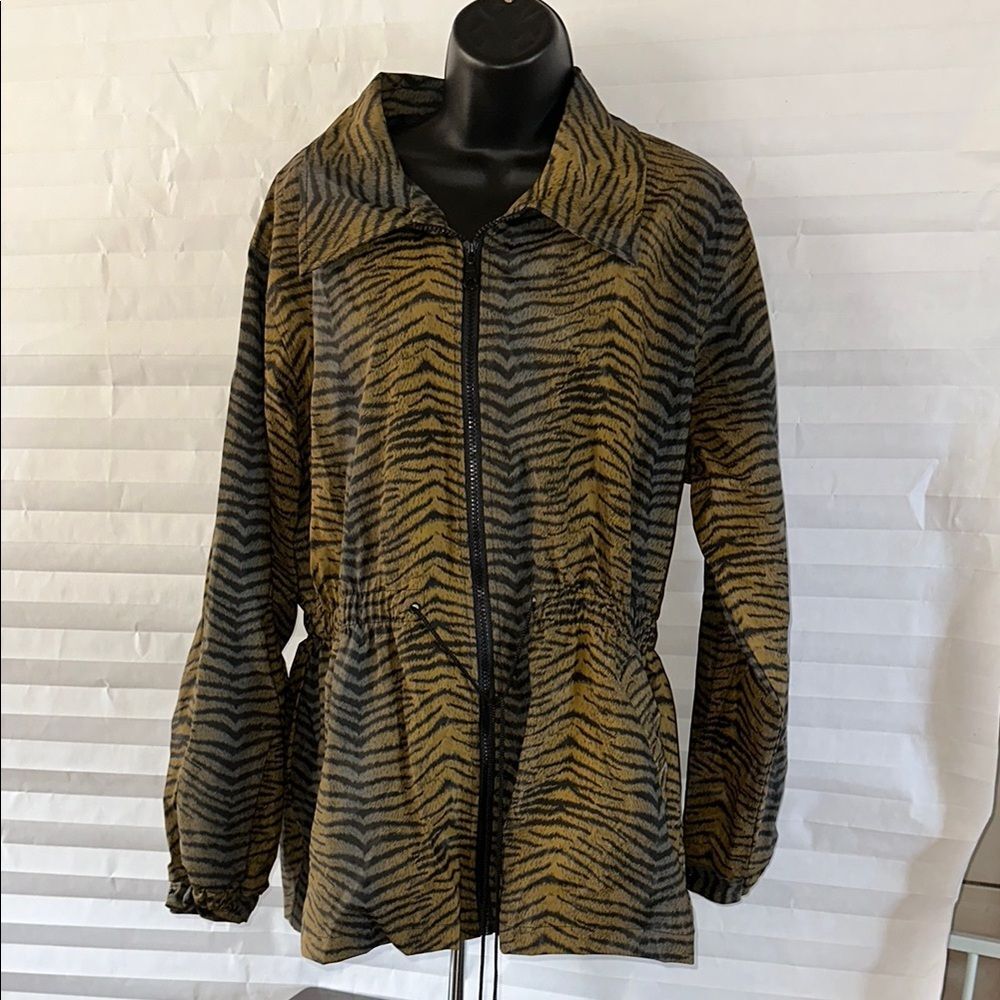 Antonio Paci Animal Print Hooded Raincoat Women XL Water Resistant
